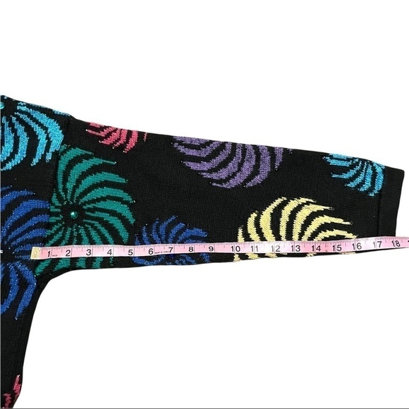 Vtg Design Options Sweater Phillip Jane Gordon Cardigan Colorful Swirls Size L - Picture 9 of 12